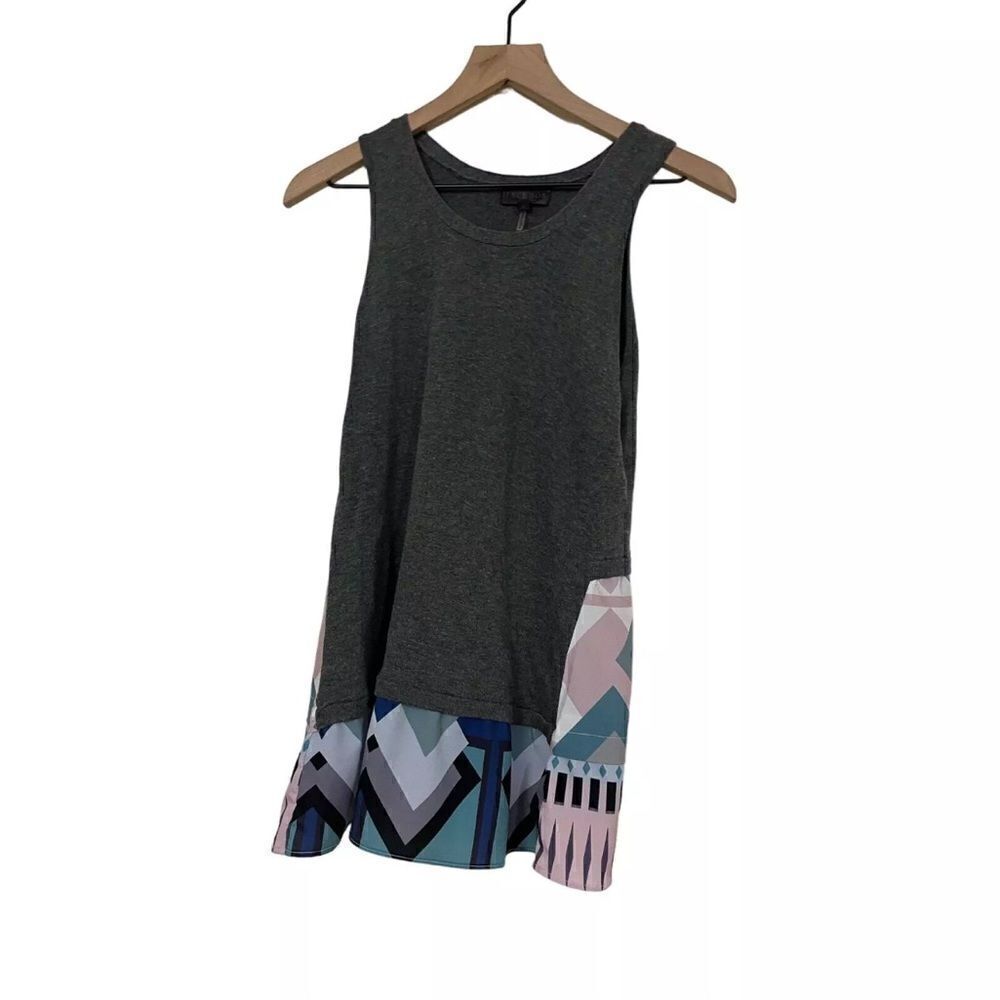 HALE BOB Silk Mixed Media Tank Top